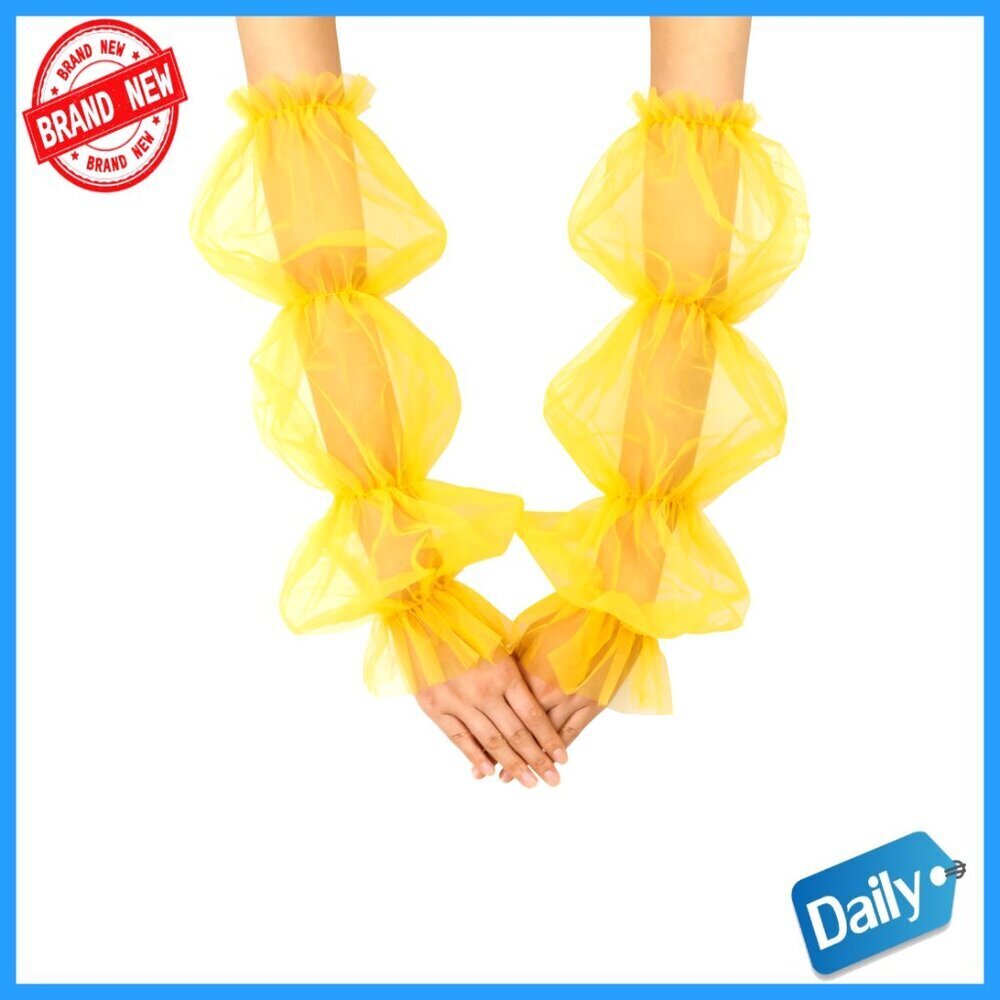 Long Sheer Fingerless Mesh Gloves for Women Opera Party Dance